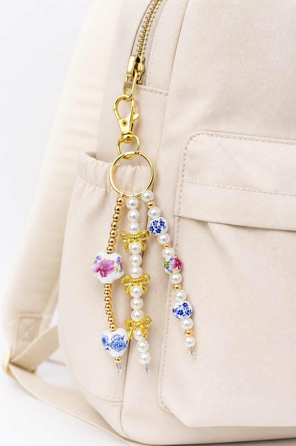 Bow and Bead Keychain