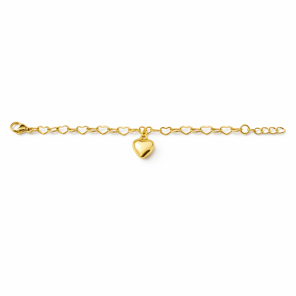 Heart Chain Charm Bracelet