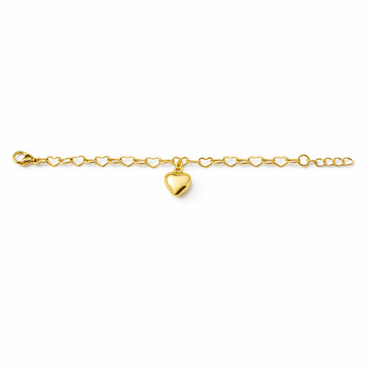 Heart Chain Charm Bracelet