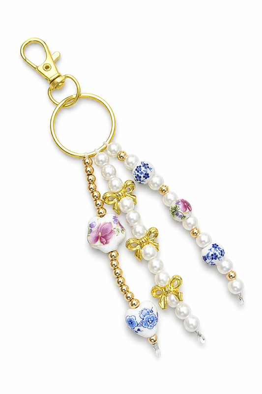 Bow and Bead Keychain
