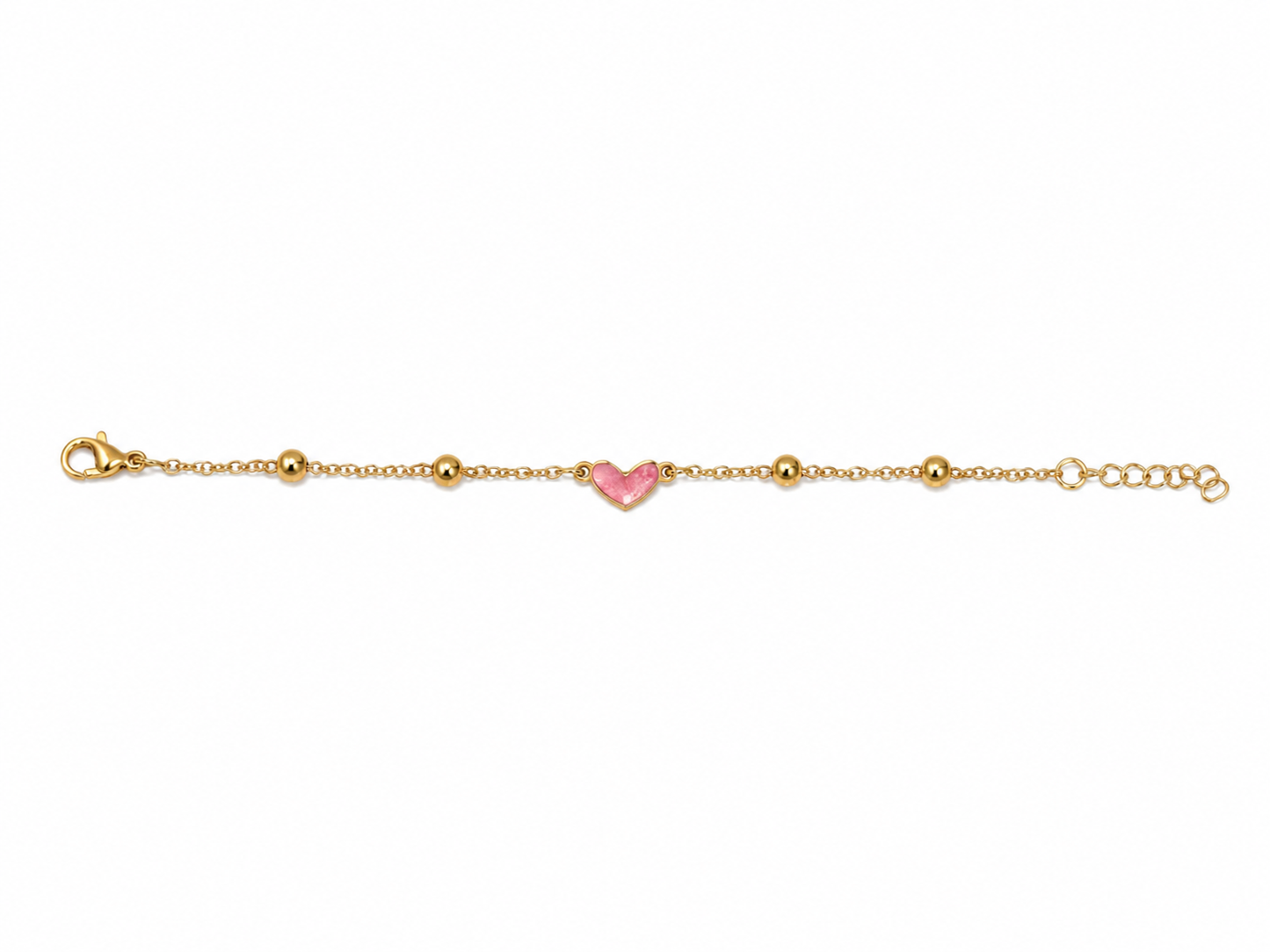 Pink Heart Bead Bracelet