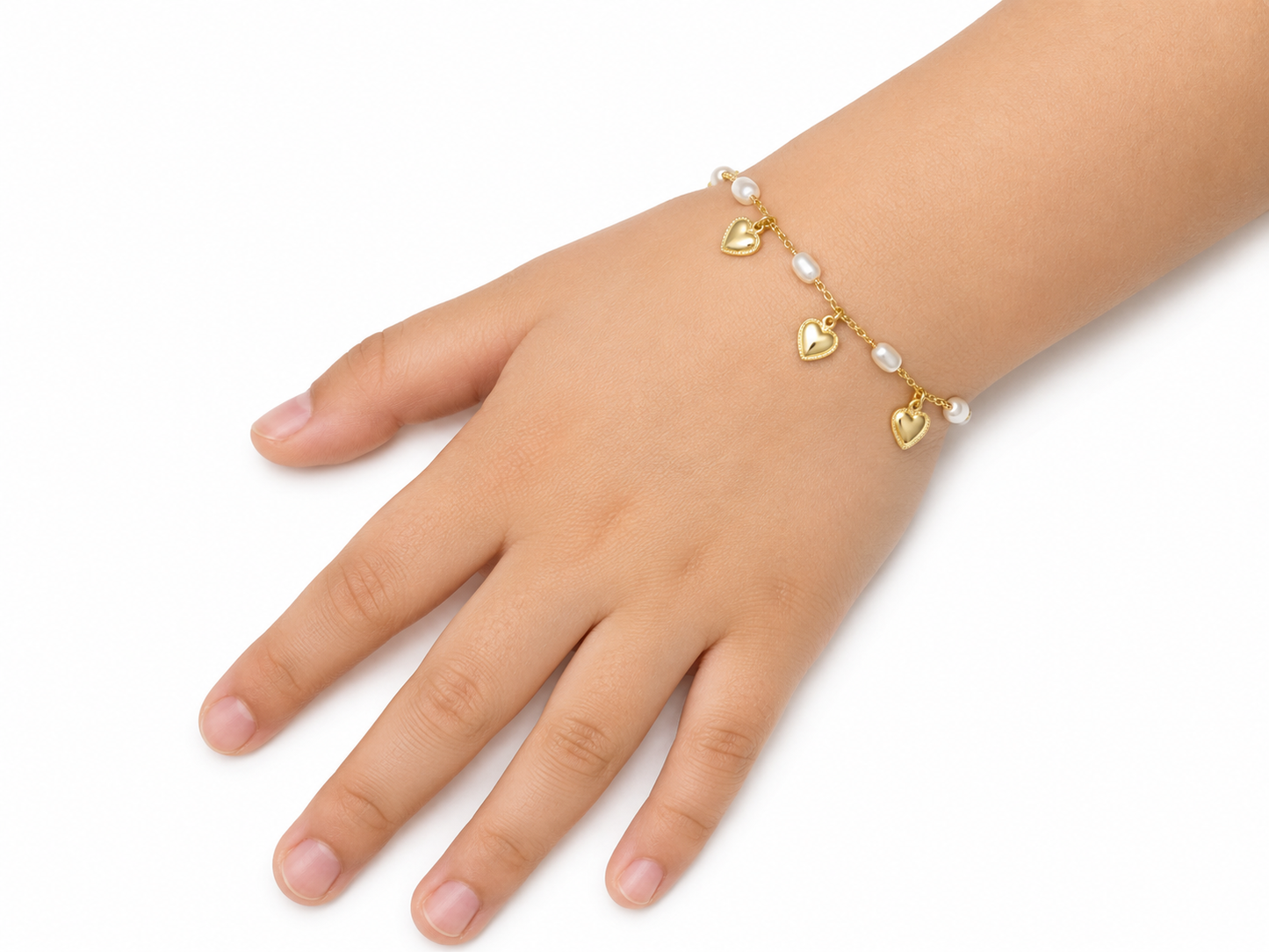 Freshwater Pearl Heart Charm Bracelet
